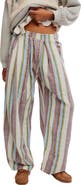 Free People Chambers Stripe Drawstring Linen & Cotton Pants