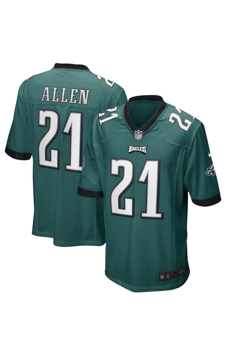 Nike Men's Nike Eric Allen Midnight Green Philadelphia Eagles Game Retired Player Jersey, Main, color, 
