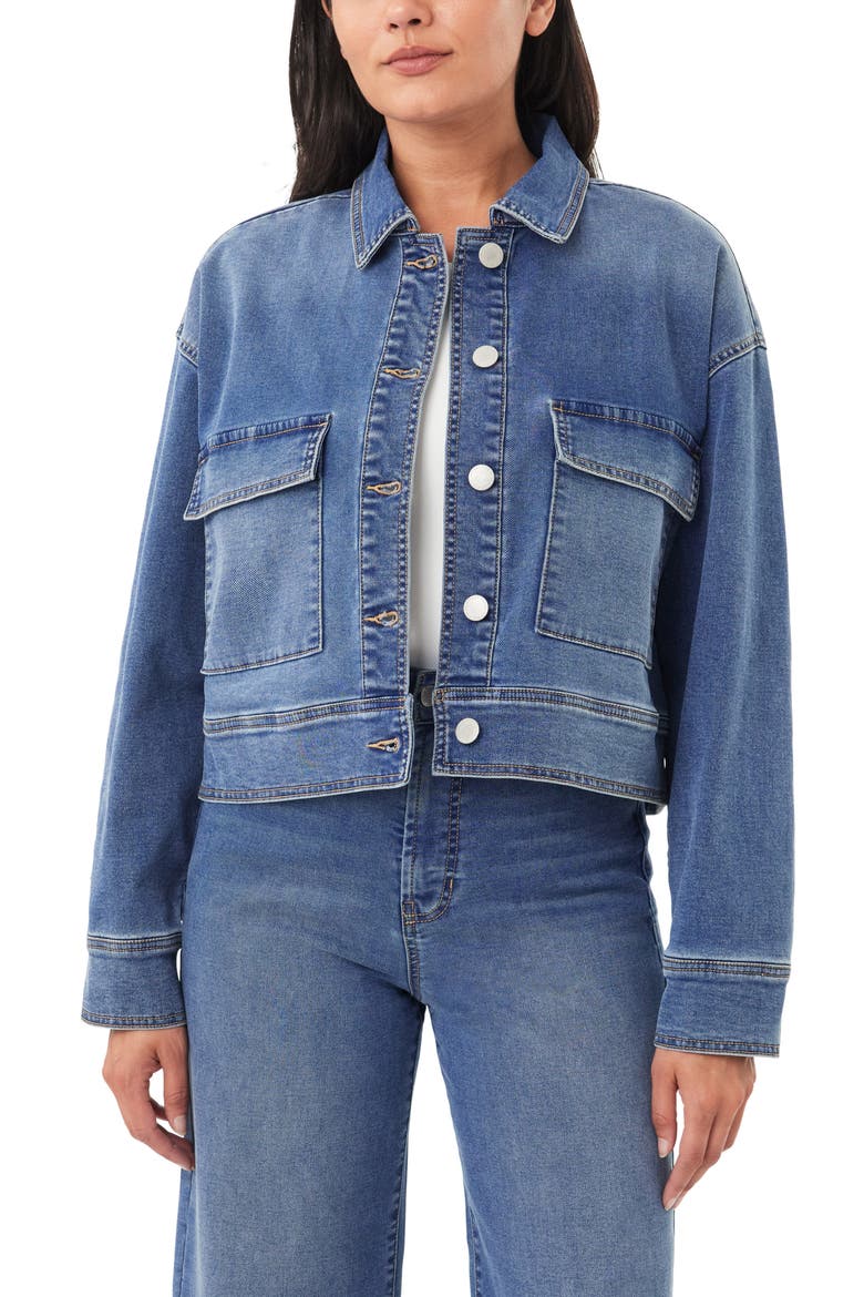 Saturday Knit Denim Jacket, Alternate, color, OXFORD