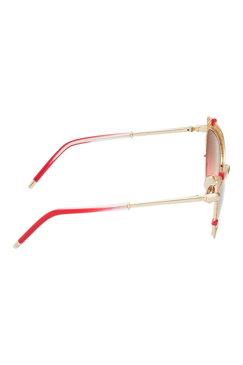 Dolly 54mm Cat Eye Sunglasses, Alternate, color, SHINY PALE GOLD / ZEISS EXCLUSIVE LENS RED GRADIENT