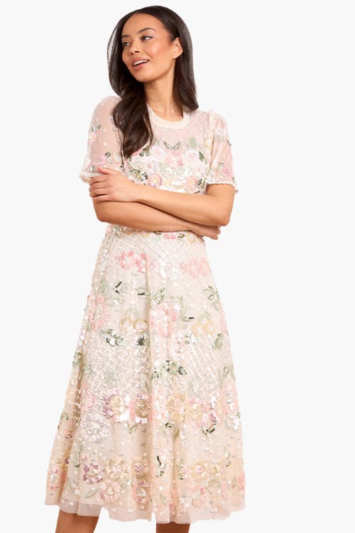 Needle & Thread Rosalie Short Sleeve Ballerina Dress In Multi