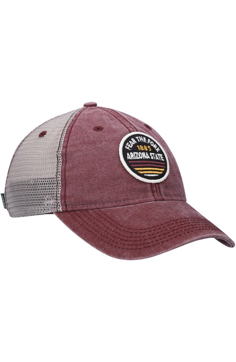 LEGACY ATHLETIC Men
s Maroon Arizona State Sun Devils Sunset Dashboard Trucker Snapback Hat, Alternate, color, Maroon