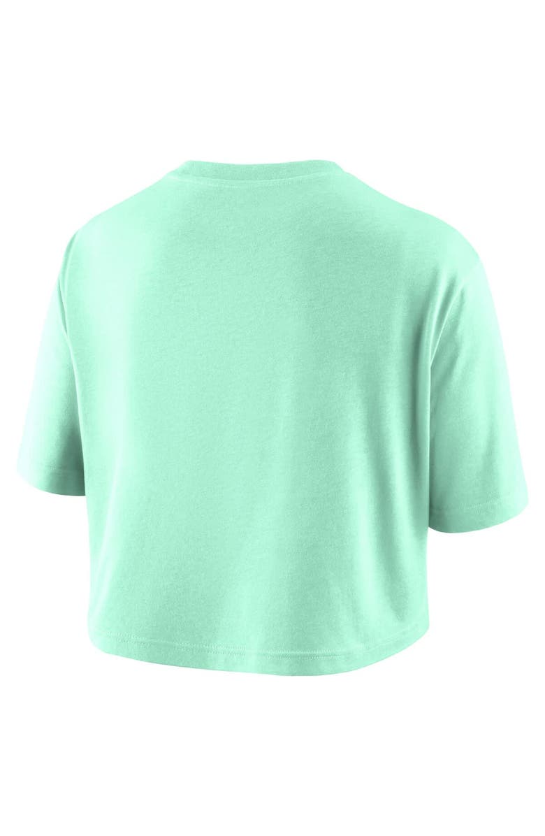 Nike Women's Nike  Mint New York Liberty Basketball Tonal Wordmark Cropped T-Shirt, Alternate, color, Mint