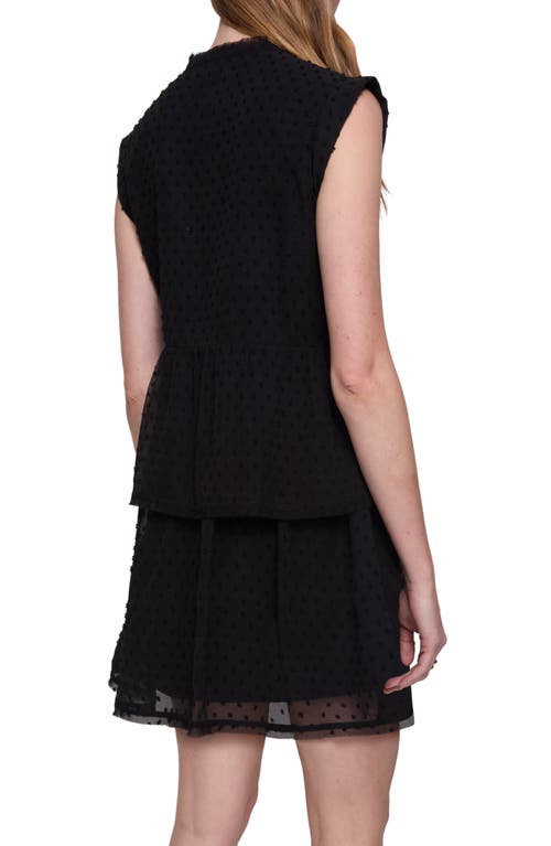 Rebecca Minkoff Ivy Clip Dot Tiered Minidress In True Black