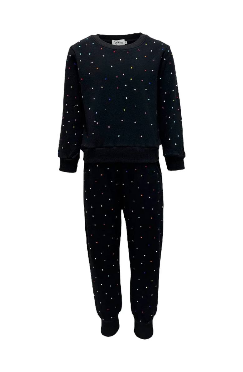Lola + The Boys Rainbow Sparkle Track Set, Main, color, Black