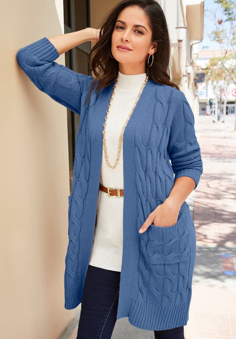 Cable Duster Sweater (Plus Available)
