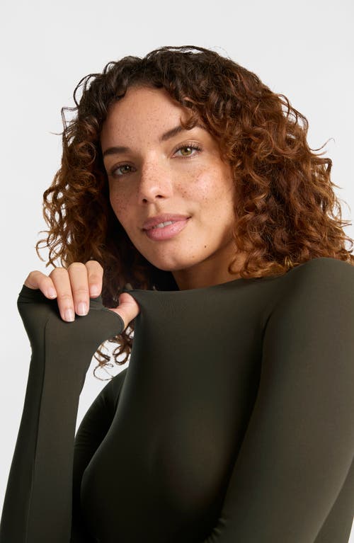 Commando Ballet Thumbhole Cuff Bodysuit In Gray