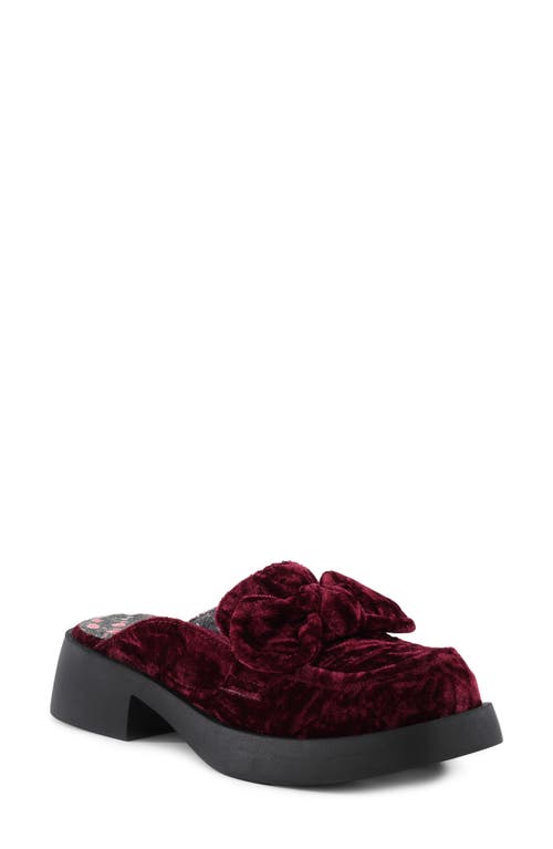 Bc Footwear Flower Mule In Burgundy