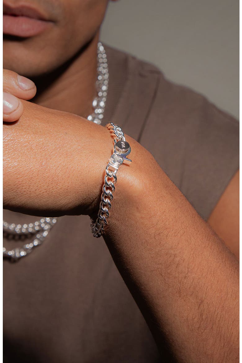 Loop Curb Chain Bracelet in Silver, Alternate, color, Silver