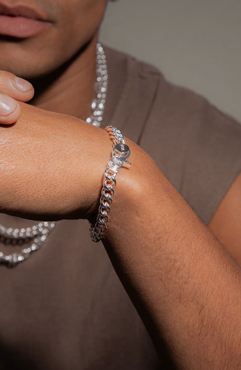 YOJ Loop Curb Chain Bracelet in Silver, Alternate, color, Silver