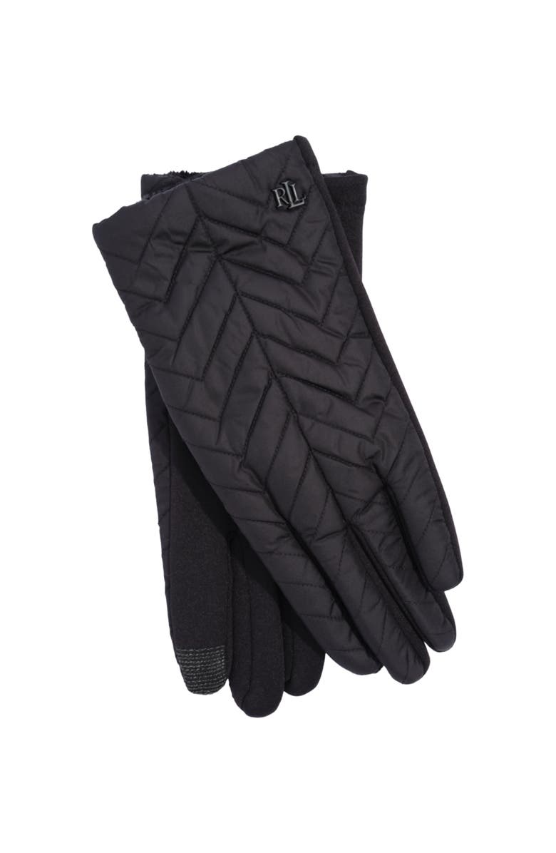 ZZDNU Lauren Ralplh Lauren Chevron Quilted Glove, Main, color, Black