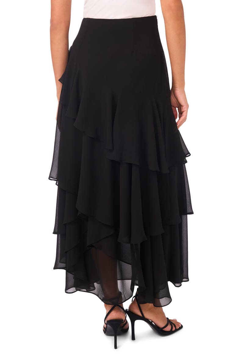 Tiered Ruffle Maxi Skirt, Alternate, color, RICH BLACK