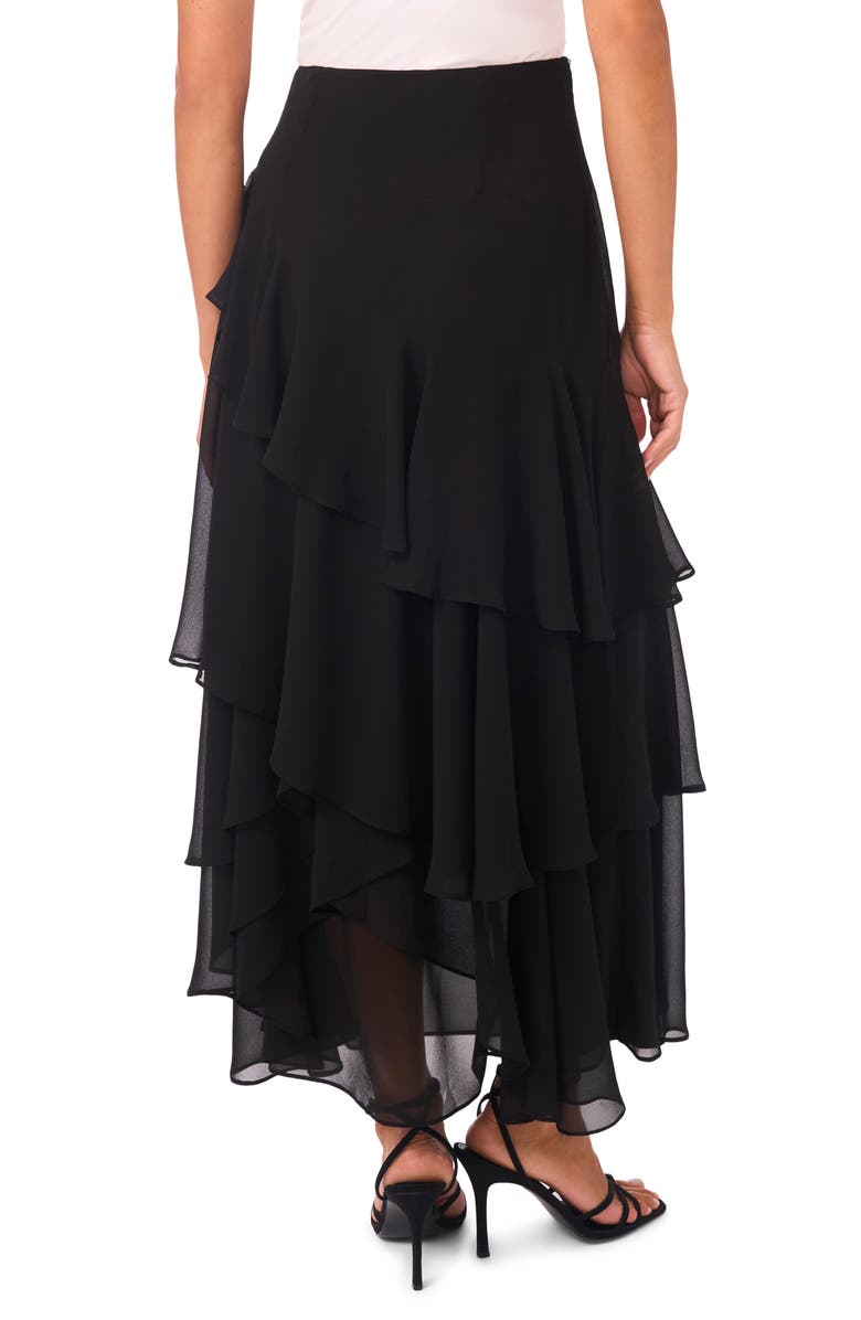 Vince Camuto Tiered Ruffle Maxi Skirt, Alternate, color, Rich Black