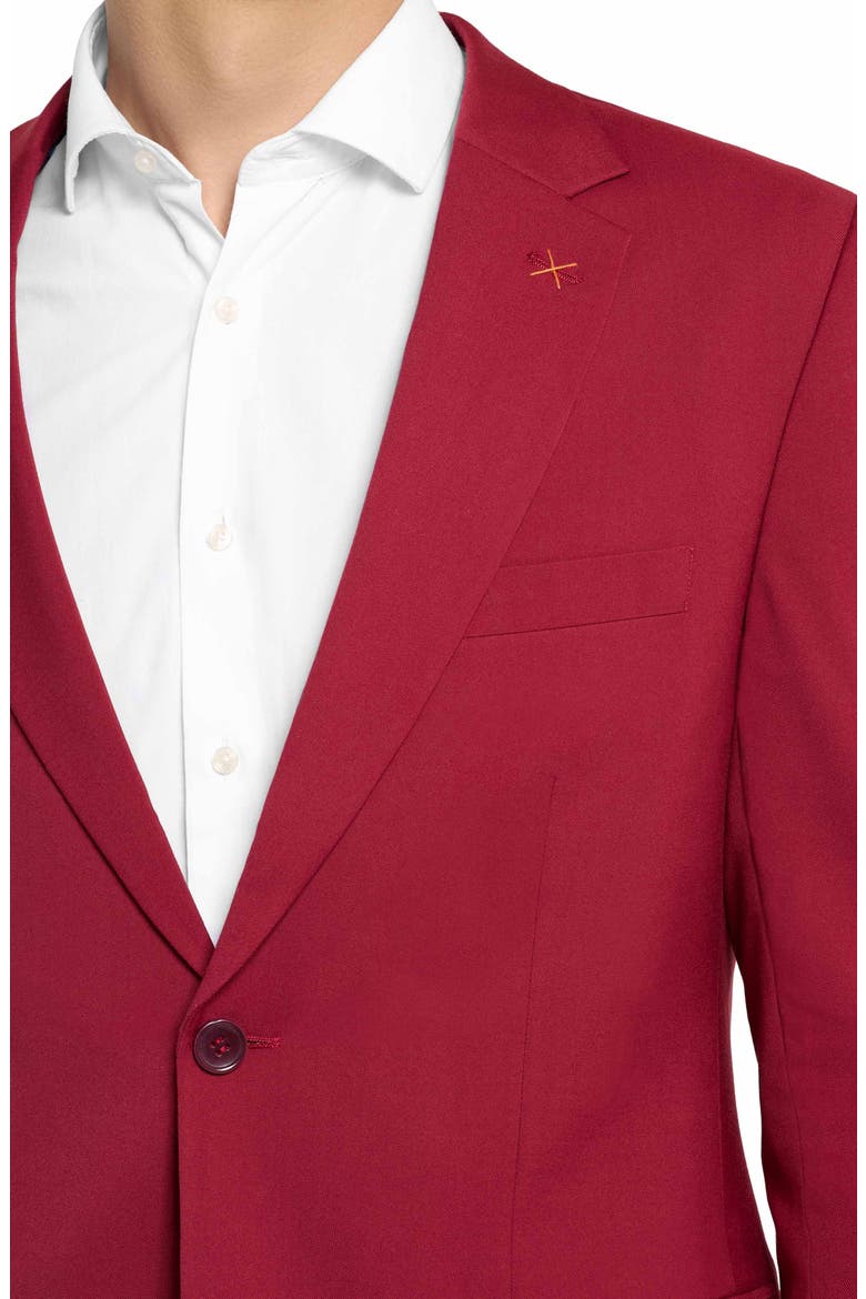 Daily Slim Fit Bright Burgundy Suit, Alternate, color, RED
