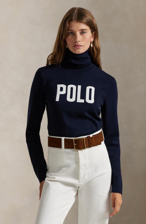 Polo Ralph Lauren Logo Turtleneck Sweater In Brown