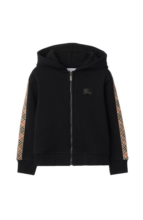 Burberry Childrens Check Trim Cotton Zip Hoodie