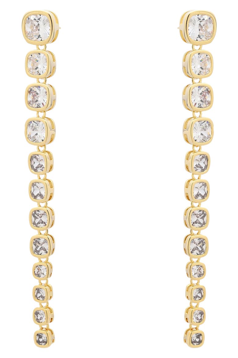 Colette Cubic Zirconia Drop Earrings, Main, color, GOLD