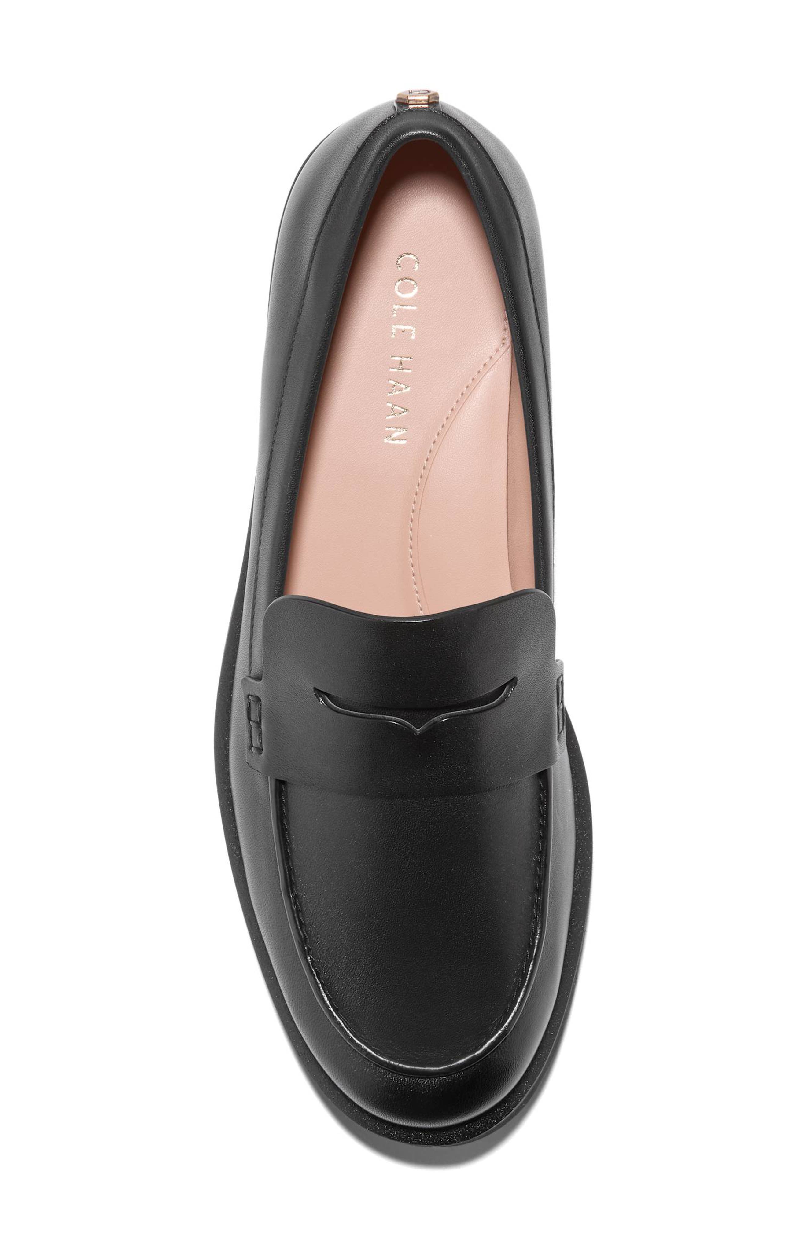 Cole Haan Gwendolyn Penny Loafer, Alternate, color, Black Wp Leather