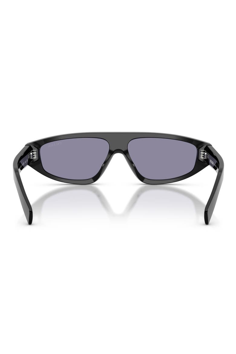 57mm Irregular Sunglasses, Alternate, color, BLACK / VIOLET MIRROR SILVER