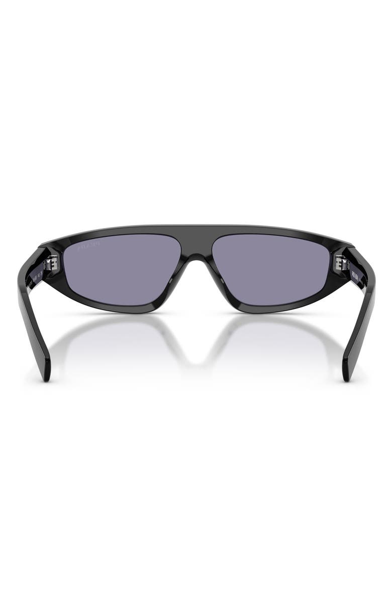 Prada 57mm Irregular Sunglasses, Alternate, color, Black / Violet Mirror Silver