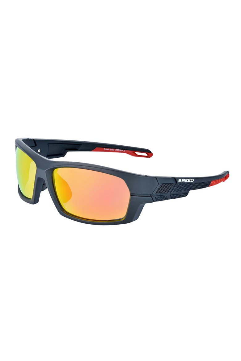 Sirus Polarized Mens Sunglasses, Main, color, Black/Orange