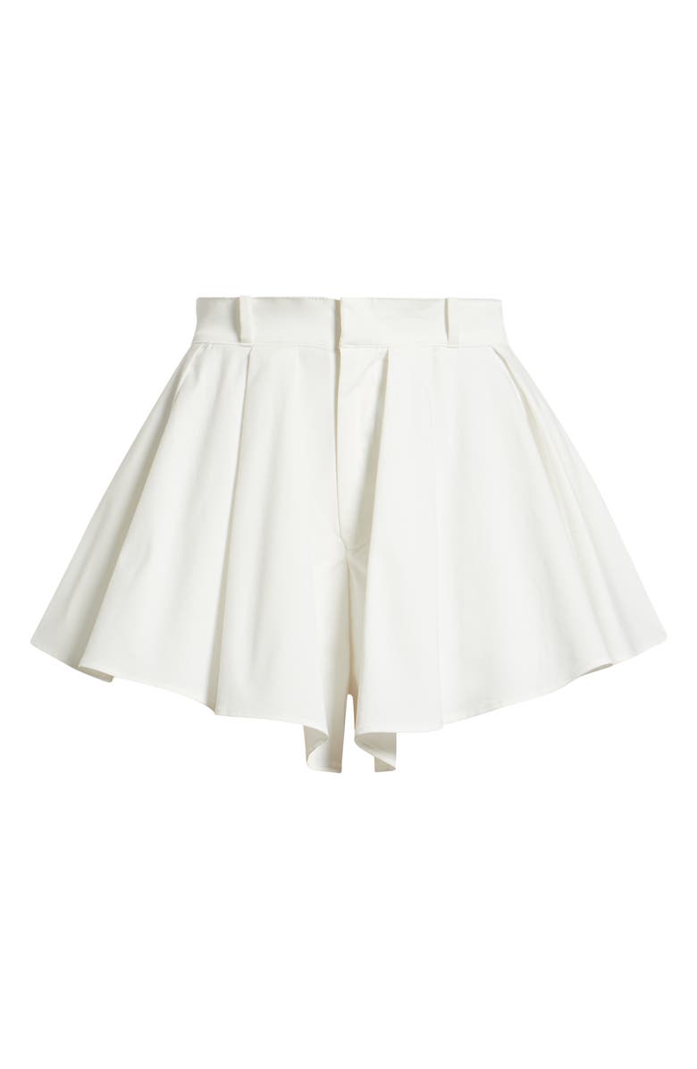 HOUSE OF CB Lumi Pima Stretch Cotton Twill Flare Shorts, Alternate, color, White