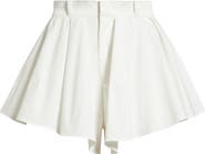 HOUSE OF CB Lumi Pima Stretch Cotton Twill Flare Shorts