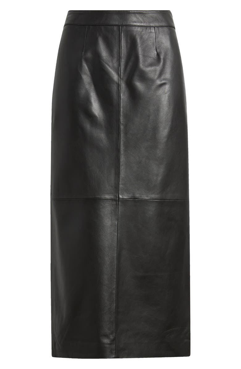 Nordstrom Leather Pencil Skirt, Alternate, color, Black