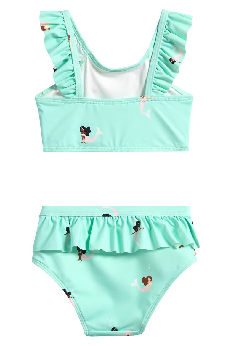 Ruffle Two-Piece Swimsuit, Alternate, color, AQUA GREEN