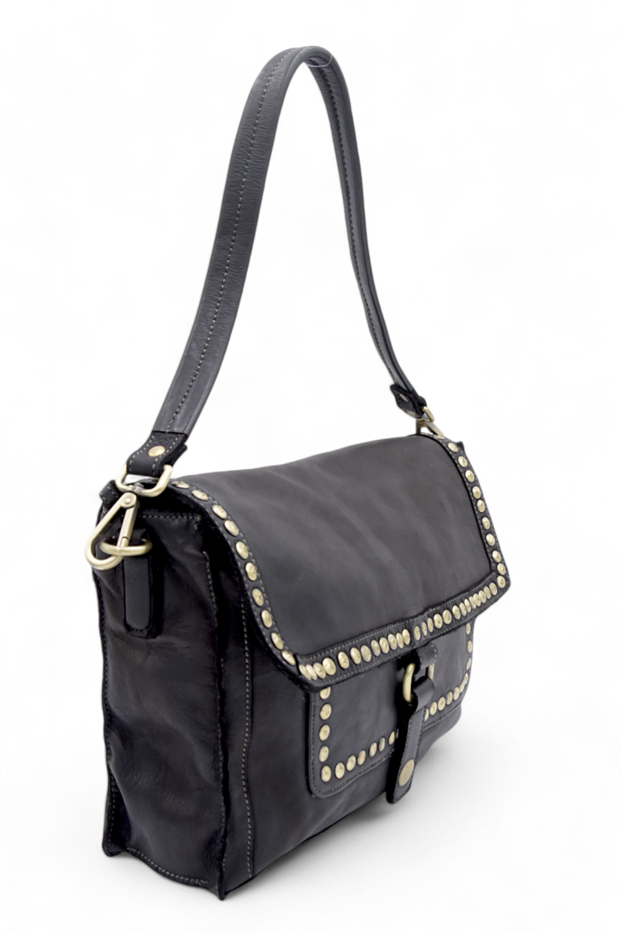 Bolsa Nova Emily Studded Shoulder Bag, Alternate, color, Black