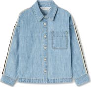 Palm Angels Kids' Overlo Track Chambray Shirt