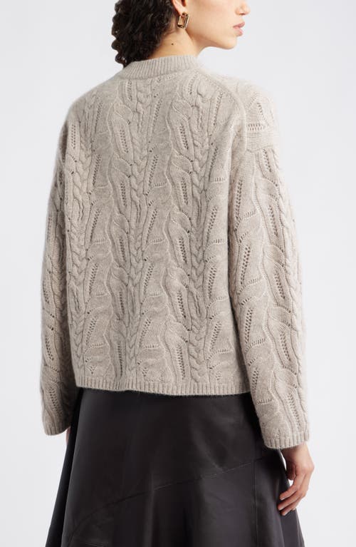 Nordstrom Cable Wool & Cashmere Sweater In Brown