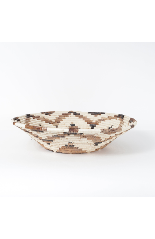 Maadili Collective Large Layered Petal Basket In Brown & Natural Fiber