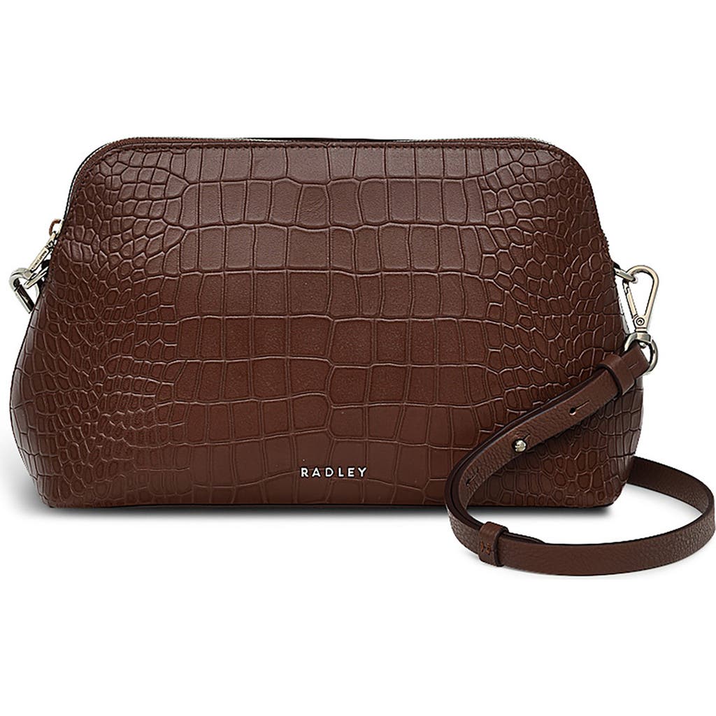 Radley Liverpool Street Croc Embossed Crossbody Bag In Brown
