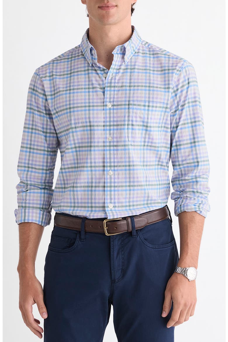 TATTERSALL PERF CTTN SHRT, Main, color, LAVENDER SKY