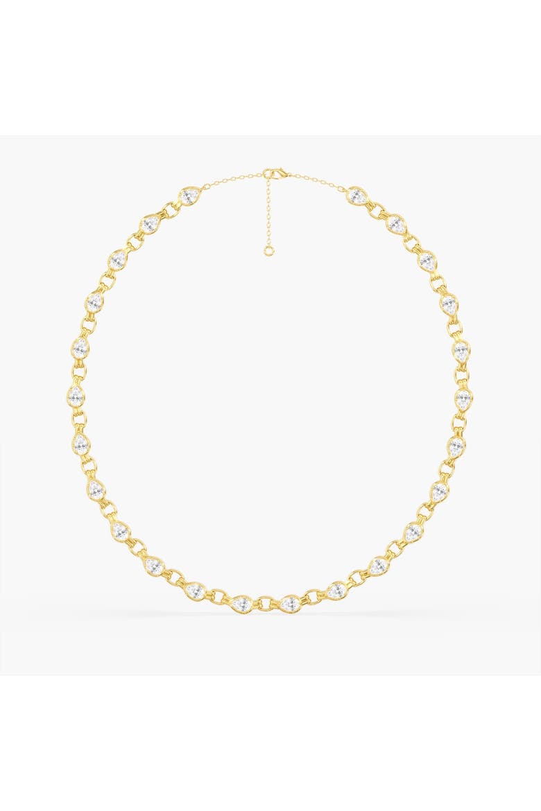 Pear Aura Link Lab Diamond Necklace in 14K, Alternate, color, Yellow Gold