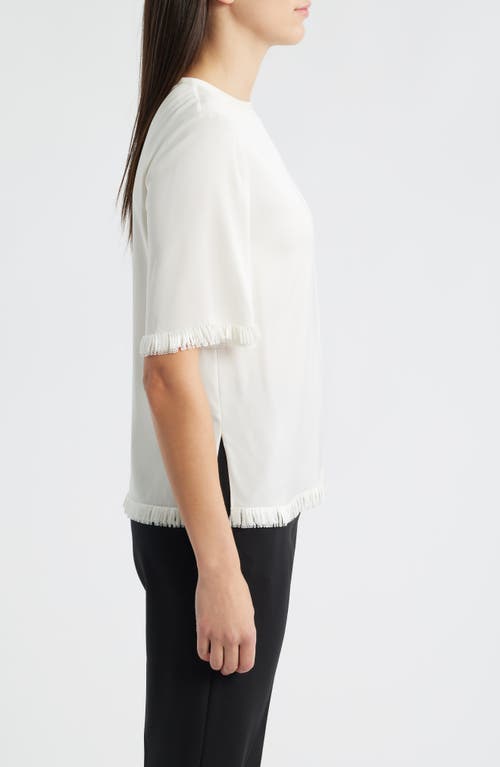 Kobi Halperin Leo Silk Blend Sequin Fringe Top In White