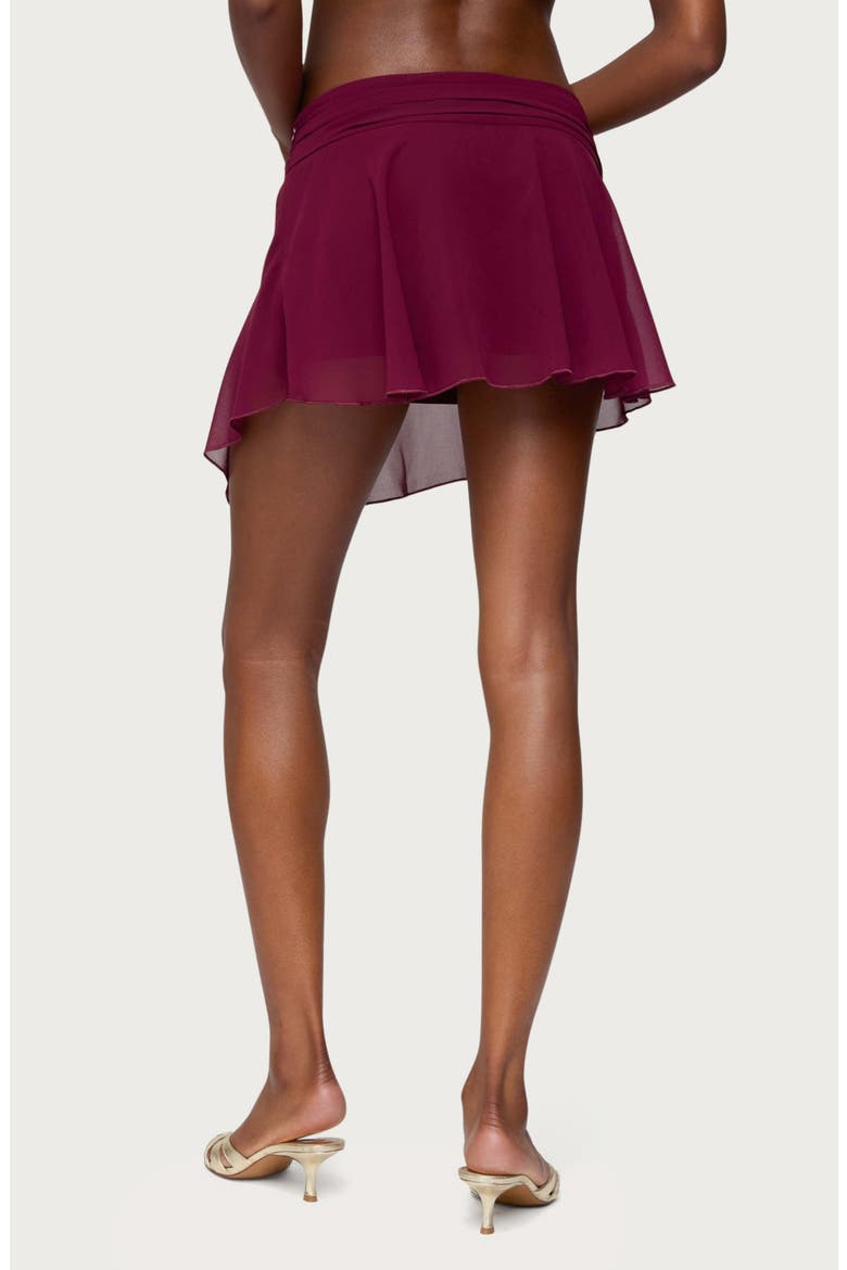 Sea Star Chiffon Miniskirt, Alternate, color, BURGUNDY