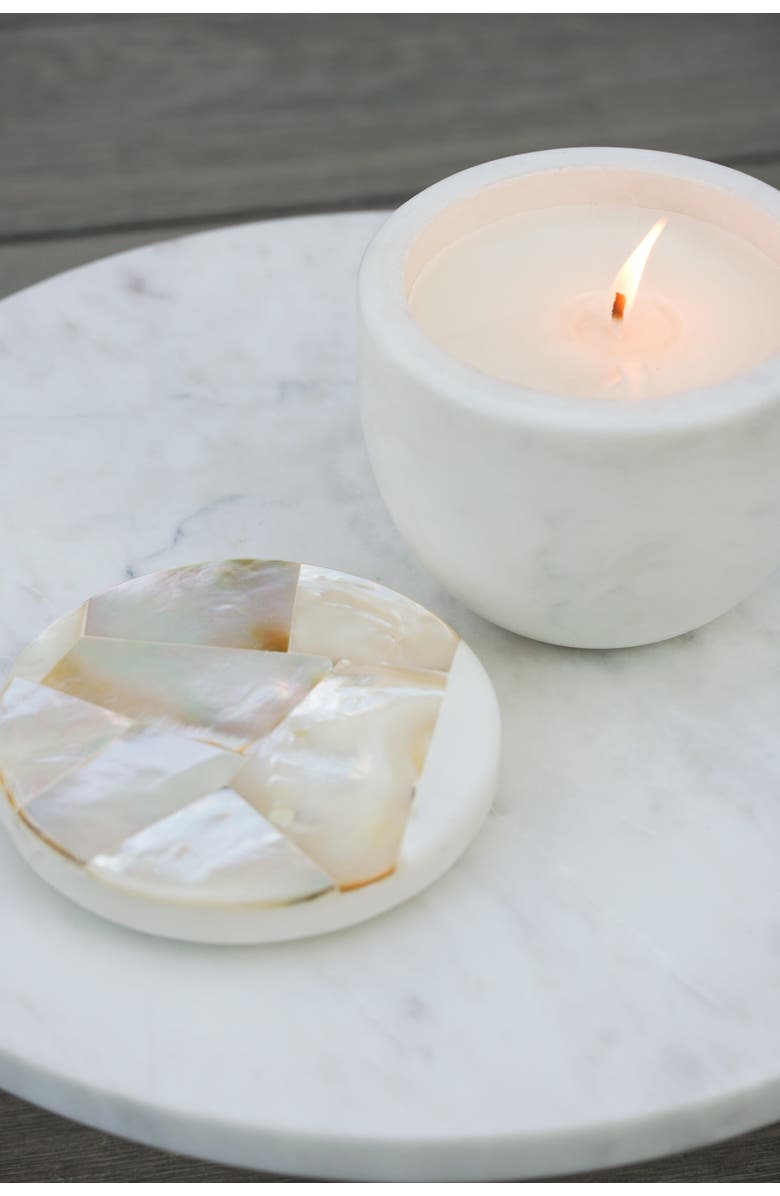 Anaya Marble Lemongrass Candle, Alternate, color,