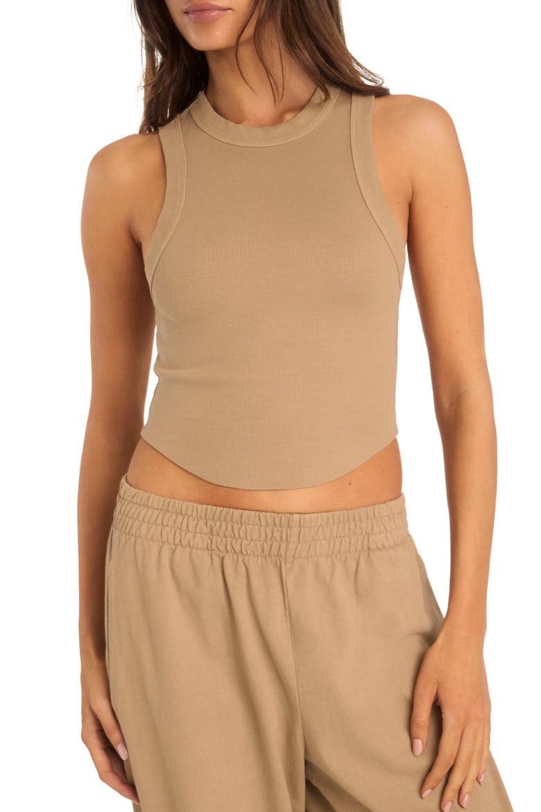 Daybreak Essential Crop Tank, Main, color, LATTE