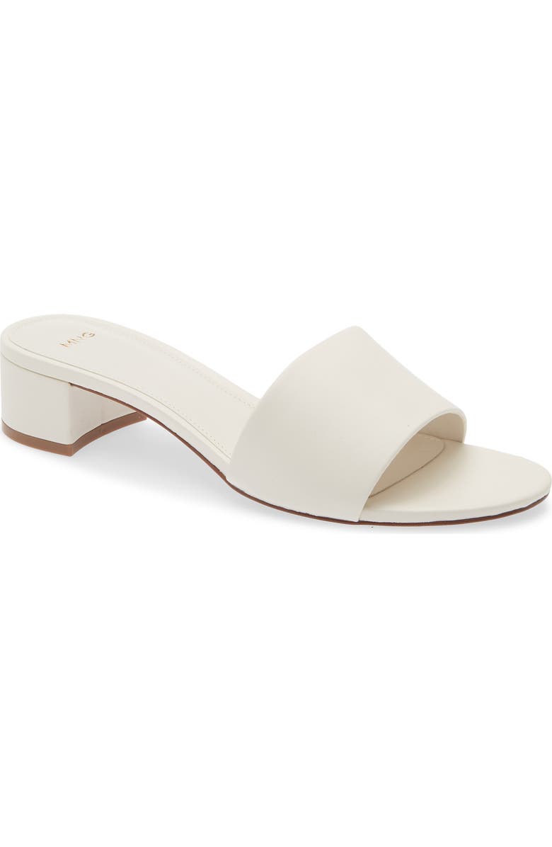 MANGO Slide Sandal, Main, color, White Ecru