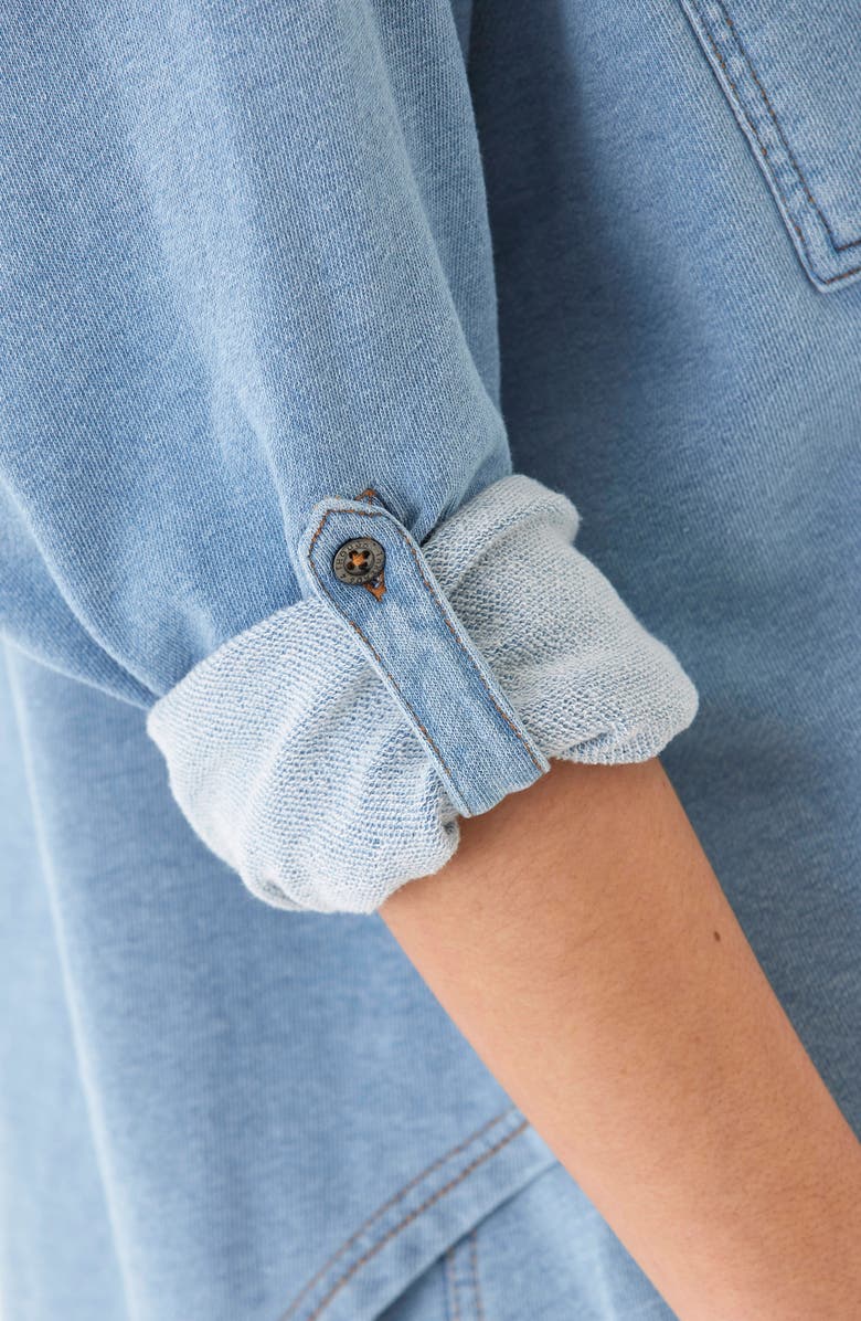 Threads 4 Thought Blaire Denim French Terry Button-Up Shirt, Alternate, color, Light Wash