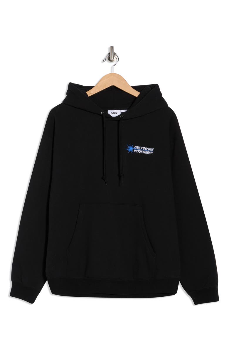 Obey Industries Oversize Pullover Hoodie, Alternate, color, Black
