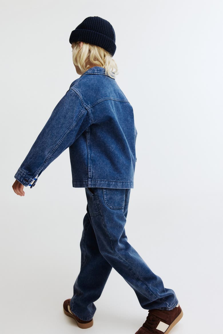 Cotton Denim Trousers, Alternate, color, Dark denim blue