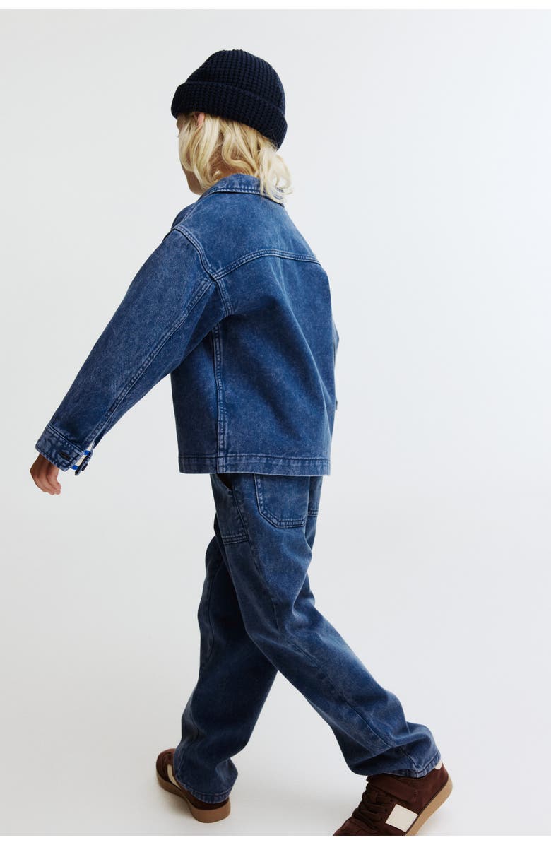 H&M Cotton Denim Trousers, Alternate, color, Dark Denim Blue