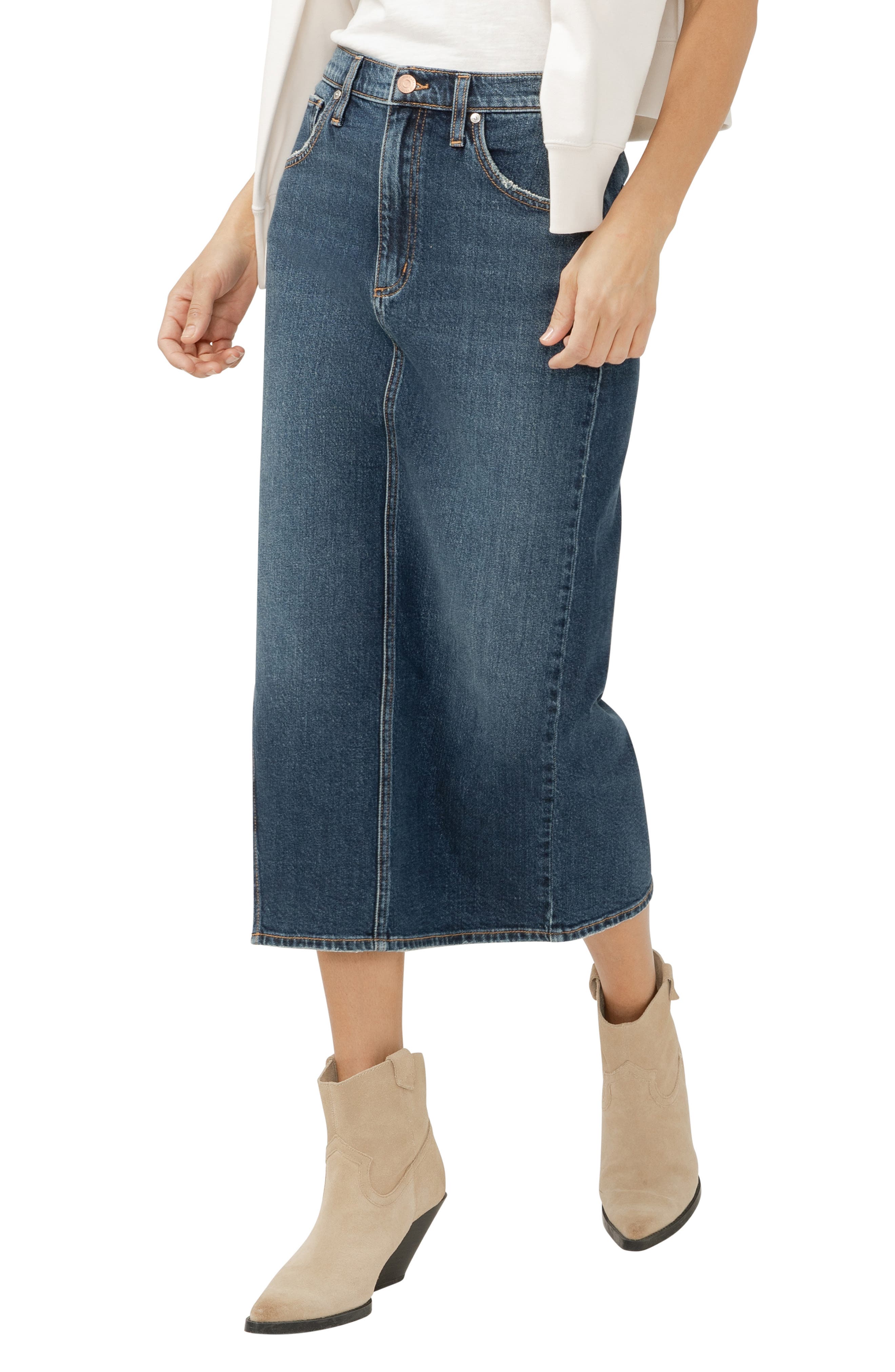 Denim Midi Skirt