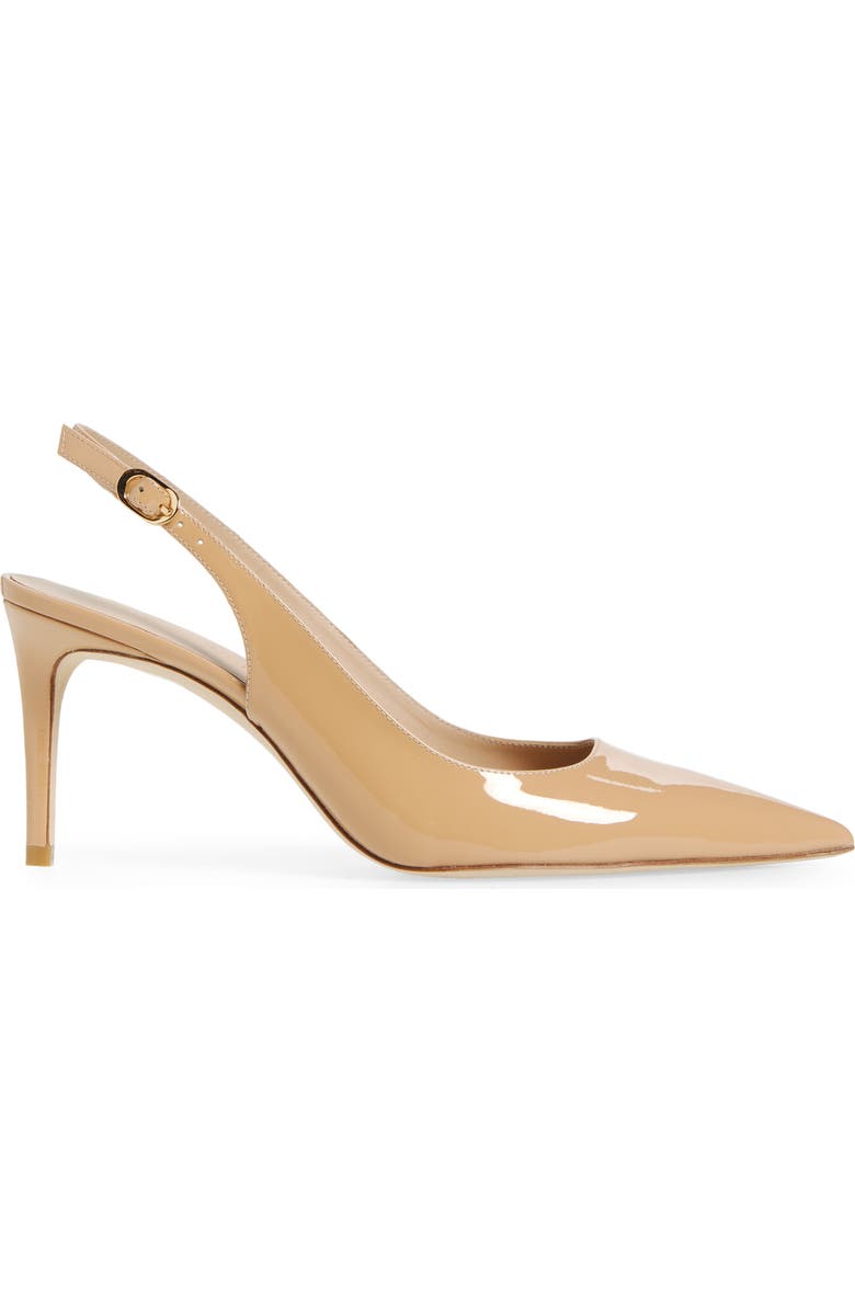 Stuart Weitzman Stuart Power 75 Pointed Toe Slingback Pump, Alternate, color, Adobe