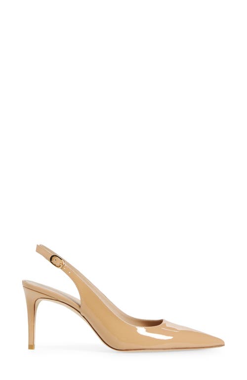 Stuart Weitzman Stuart Power 75 Pointed Toe Slingback Pump In Adobe