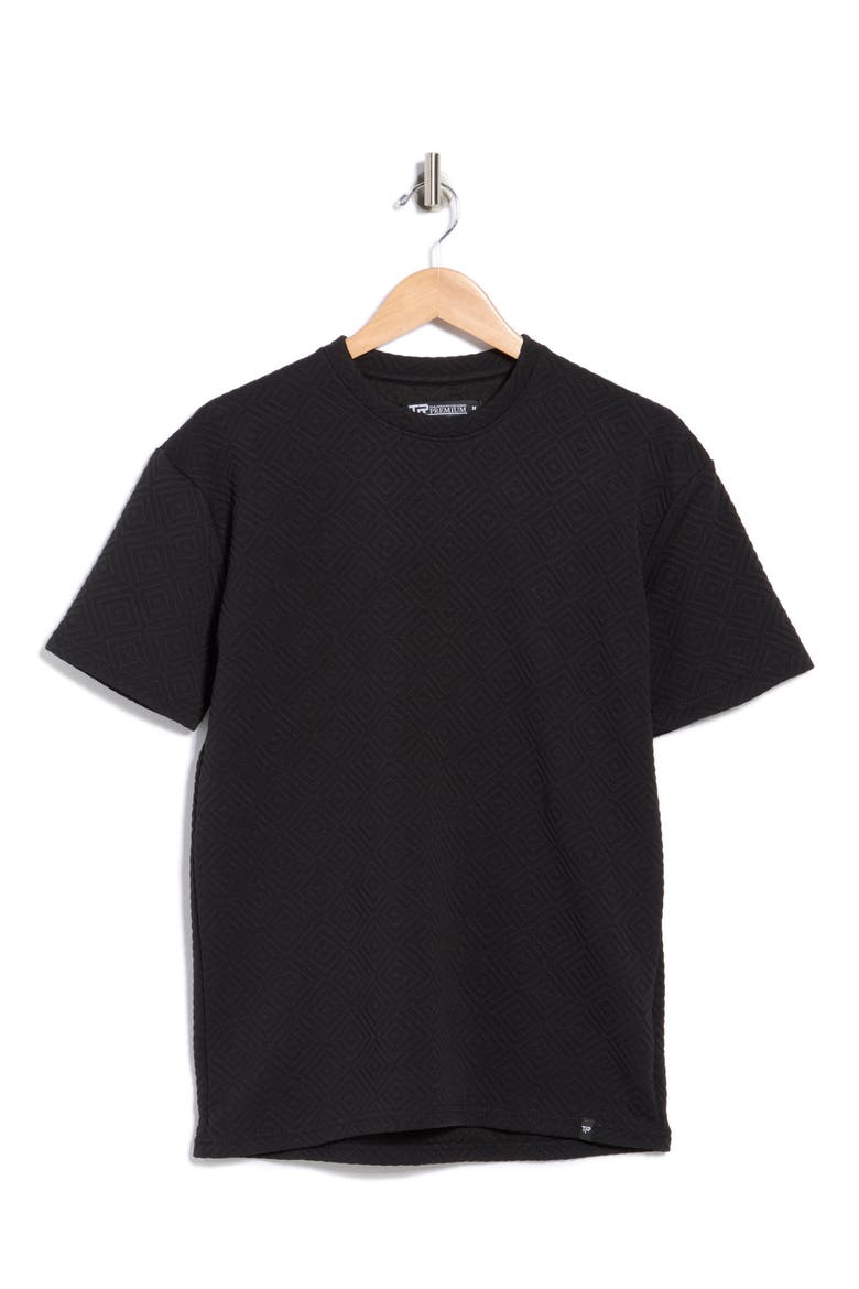 Textured Knit T-Shirt, Alternate, color, BLACK