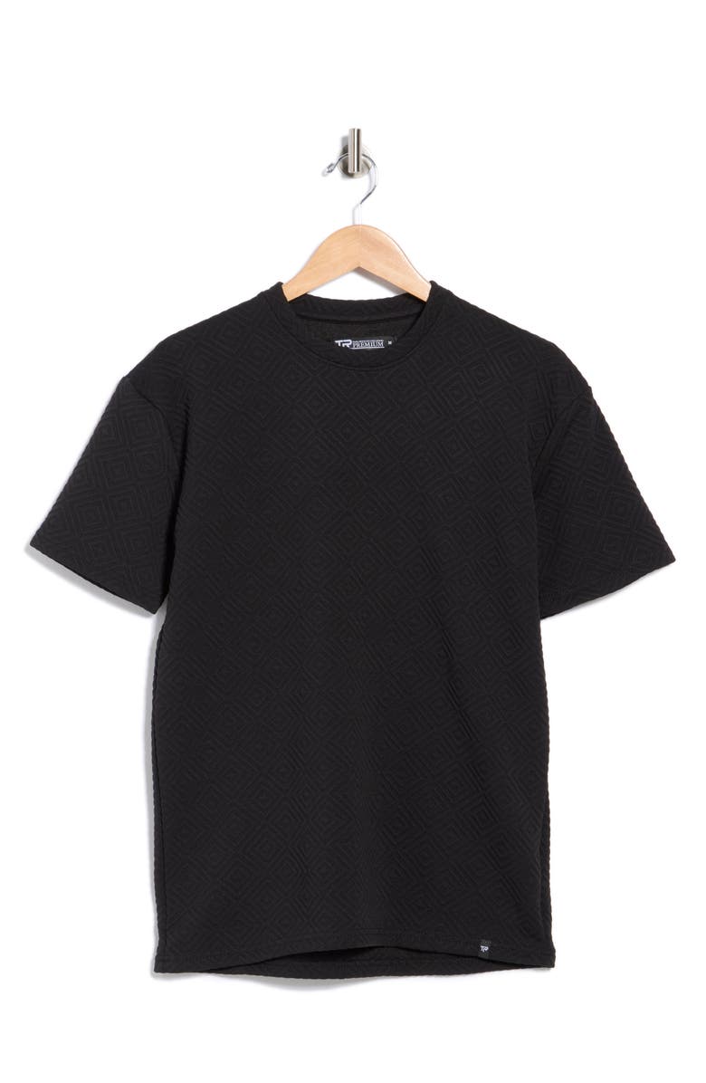 T.R. PREMIUM Textured Knit T-Shirt, Main, color, Black
